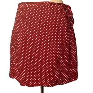 Somedays Lovin’ Fearless Polka Dot Wrap Skirt Red White Size‎ Medium